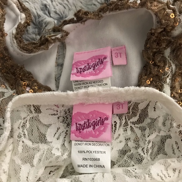 3T/6-12 M Lipstik👄Girls Sister Set party dresses - Picture 3 of 8